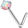OUFER 20G Piercing Naso Opale Rosa Nose Piercing Argento 925 Nose Pin Piercing Nasale L Naso Nostril Donna Anello Naso 7 mm Piercing Corporeo Piercing Naso Anellino