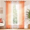 MRTREES Tende Trasparenti Arancione Sfumate con Occhielli 2 Pezzi,140x240CM | Tenda Camera da Letto, Tende per Casa Trasparenti per Interni, Eleganti e Decorative per Soggiorno e Camera