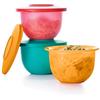 Tupperware Mini Impressions - Set di 3 ciotole da 2,25 tazze, colore: Rosso Papaya Verde