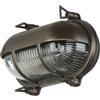 Licht-Erlebnisse Lampada da parete per esterni, in ottone e vetro nero, anticato, IP64, altezza: 13 cm, E27, lampada da parete ovale, marittima, per esterni, SKIATHOS