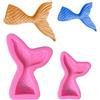 FUFUYO Stampo per torta fondente a forma di coda di sirena in silicone per biscotti e cioccolato, 2 pezzi