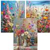 CQHK Diamond Painting Fiori colorati 5D per Adulti, Set da 3 Pittura Diamante DIY Kit Completo, Diamantini Crystal Art, Quadri con Perline per Decorazione Casa, Bricolage Adulti e Regalo Creativo 30x40 cm