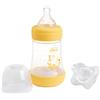 Chicco PERFECT 5 Biberon Anticolica 150 ml, Biberon Flusso Lento 0 Mesi+ con Tettarella in Morbido Silicone e Ciuccio in Silicone 0-2 Mesi incluso al suo interno, Idea regalo