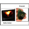 Smeraldo Naturale & Ambra Baltica 190 Ct. Gemma Grezzo Paio AD943 Nuovo Prodotto