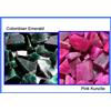 2000 CT Naturale Colombiano Smeraldo & Kunzite Gemma Lucidato Grezzo Lotto AD839