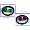 120 KT / 4 Pezzi Rotondo Naturale Smeraldo E Rubino Gemma Sfera Lotto AD934