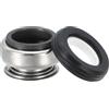 PATIKIL Sostituzione Guarnizione Albero Meccanico 301-14 Nero Argento | 0.55 14mm, Kit Guarnizioni Ad Anello in Ceramica e Carbonio, per Pompa Dell'Acqua Cilindro Dell'Olio