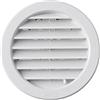 La Ventilazione T12DRB, Griglia di Ventilazione in Plastica Tonda da Incasso, diametro interno 121 mm, esterno 150 mm, Bianco