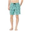 Amazon Essentials Pantaloncini da Mare Uomo, Verde Turchese Foglie Tropicali, XL