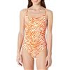 Amazon Essentials Costume Intero con Spalline Sottili Donna, Palme Astratte Arancione Ruggine, 46
