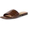 Amazon Essentials Sandali slide Donna, Coccodrillo Marrone, 36 EU