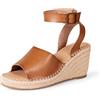 Amazon Essentials Sandali Espadrillas con Zeppa Comodi Donna, Tan, 43 EU