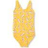 Amazon Essentials Costume da Bagno Intero con Incrocio sulla Schiena Bambine e Ragazze, Giallo Drato Beige Leopardata, 6-7 Anni