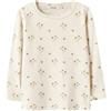 Lil' atelier mini Nmflayo sig LS Slim Top Lil, Latte di Cocco, 122 cm-128 cm Bambine e Ragazze