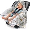 Medi Partners Coperta neonato ovetto Sacco per Passeggino - 100% Cotone universale Blanket 85x85cm fodera protettiva Morbida e Accogliente Passeggini Marsupio (Cervo con grigio Minky)