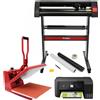 MONSTERSHOP Pressa a Caldo 38cm, Plotter da Taglio Vinile, Stampante & Pacchetto Weeding