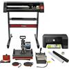 MONSTERSHOP Presse a Caldo 5in1 per Sublimazione, Plotter da Taglio Vinile & Stampante