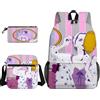 Anjinguang Osaki Nana - Set di 3 zaini con stampa 3D Komatsu Nana con borsa a tracolla e borsa per cancelleria, zaino casual da viaggio 3 in 1, Tipo 10., Taglia unica, Set di zaini per la scuola