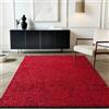 Carpetsale24, Tappeto in Cotone Chenille Rosso 200x290 cm Lavabile, Stile Boho, Vintage Kelim, Pelo Corto, Antiscivolo e Morbido, Monocromatico Mélange, Per Soggiorno, Camera, Ufficio e Cucina
