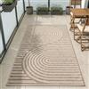 Carpetsale24 Tappeto da Esterno Beige 80x150 cm, Resistente agli Agenti Atmosferici & UV, Ideale per Cucina, Balcone, Terrazza, Soggiorno e Sala da Pranzo, Design Boho Scandinavo