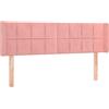 vidaXL Testiera con orecchie Rosa 147x16x78/88 cm Velluto