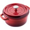 KADAX Pentola in ghisa KADAX da 4,5 litri, Ø 23 cm, pentola in ghisa smaltata, pentola rotonda con coperchio, tegame per stufare, arrostire, cuocere e cuocere al forno, pentola per arrosti (rossa)