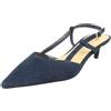 Spot On Scarpe da sera da donna con tacco basso a punta F0R0489, blu navy, 40 EU
