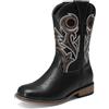 DREAM PAIRS Stivali da cowboy classici per bambini | Stile retrò a punta quadrata, intricato ricamo western, resistente gioco superiore, indipendente da infilare