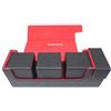 docsmagic.de Premium Magnetic Tray Long Box Black/Red Medium + 3 Flip Boxes - Nero/Rosso