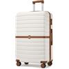 KONO Valigia Grande Trolley 76,5 cm Rigida ABS+PC (Crema/Marrone)