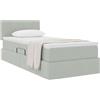 vidaXL Letto con Contenitore Grigio chiaro 100 x 200 cm Velluto