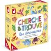 Janod - Il Mio Primo Gioco di Ricerca e Scoperta - Gioco educativo - Riflessione sul Tema dei Dinosauri - Gioco da Tavolo per Bambini dai 3 Anni in su con Carte e Accessori in Legno