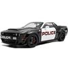 Solido Dodge Challenger R/T HW Police - coupé americano in stile polizia con finitura bicolore, design muscoloso, cerchi neri, modello auto Diecast, bianco e nero, 1:18