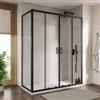 DEGHI Box doccia 70x160 cm scorrevole con vetro trasparente e profilo nero 190h - Mirea