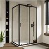 DEGHI Box doccia 80x110 cm scorrevole con vetro trasparente e profilo nero 190h - Mirea