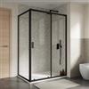 DEGHI Box doccia 80x130 cm scorrevole con vetro trasparente e profilo nero 190h - Mirea
