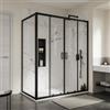 DEGHI Box doccia 80x160 cm scorrevole con vetro trasparente e profilo nero 190h - Mirea