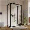 DEGHI Box 3 lati 70x100x70 cm scorrevole con vetro trasparente e profilo nero 190h - Mirea