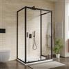 DEGHI Box 3 lati 80x100x80 cm scorrevole con vetro trasparente e profilo nero 190h - Mirea