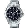 CASIO Orologio Uomo - MTP-VD01D-1CVUDF Quadrante Nero, Cinturino Argento, Argento, Bracciale