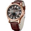 SACOSDING Orologio da uomo, unico stile roulette, al quarzo, analogico, 45 mm, in lega, impermeabile, luminoso, cinturino in pelle squisito e resistente, orologio da polso casual alla moda