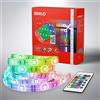 Briloner - Striscia LED Rgb da 4 M, USB, Catena Luminosa Decorativa, Nastro LED, Luce Colorata Ed Effetti, Accorciabile, Dimmerabile, Telecomando