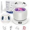 Morole Pulitore Ultrasuoni con Lampada UV | 45000Hz | 200ML | Portatile | Pulitore Ultrasuoni per Apparecchio Denti, Bite, Protesi Dentali, Allineatori e Gioielli