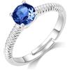 Philip Jones Anello di cristallo regolabile blu scuro creato con cristalli Zircondia®