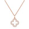 Philip Jones Collana placcata in oro rosa con quadrifoglio creata con cristalli Zircondia