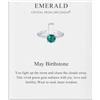 Philip Jones May (Smeraldo) Anello Regolabile con Pietra Portafortuna Creato con Cristalli Zircondia®