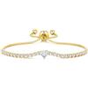 Philip Jones Braccialetto dell'amicizia placcato oro con solitario a forma di cuore creato con cristalli Zircondia