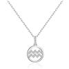 Philip Jones Collana con segno zodiacale Acquario con cristalli Zircondia