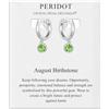 Philip Jones Orecchini a cerchio con pietra portafortuna di agosto creati con cristalli Peridot Zircondia®