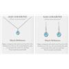 Philip Jones Set di Collana e Orecchini Pendenti con Pietra Portafortuna di Marzo (Acquamarina) Creati con Cristalli Zircondia®